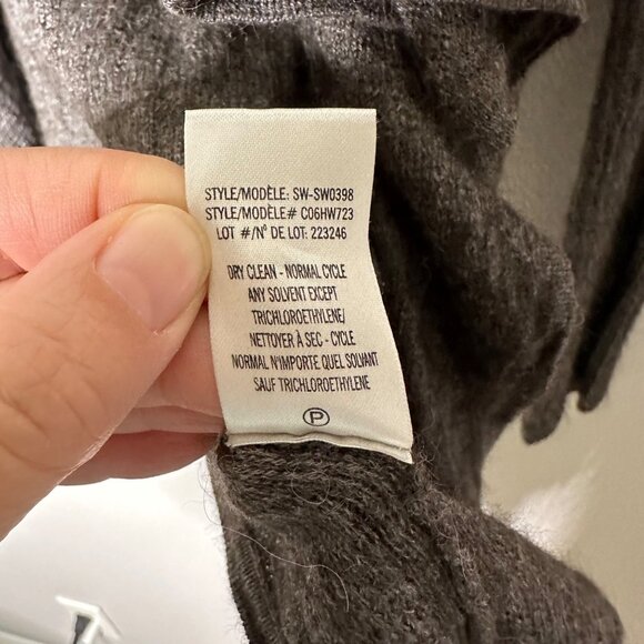 Helmut Lang Draped Cardigan Size Small Sweater Alpaca Silk Blend Gray Brown - Picture 8 of 9